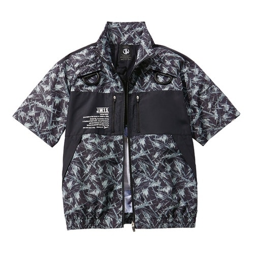 空調服半袖ブルゾン ブラックカモフラ 4