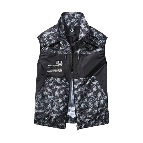 空調服ベスト ブラックカモフラ 4L 5