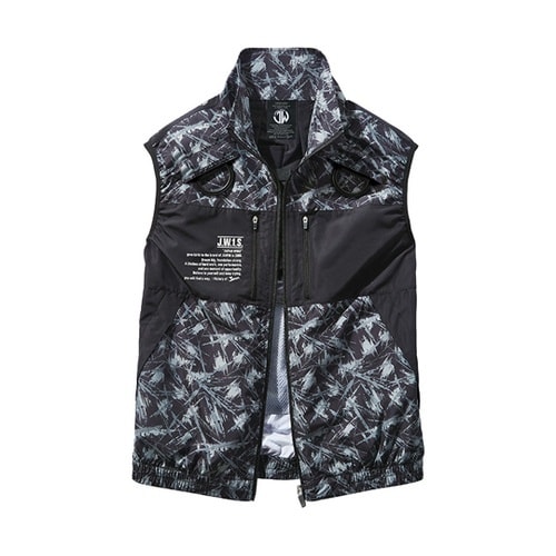 空調服ベスト ブラックカモフラ 5L 5