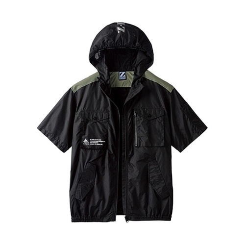 空調服半袖ブルゾン ブラック SS 74