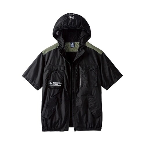 空調服半袖ブルゾン ブラック EL 74
