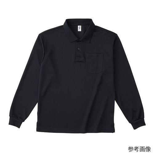 ポケット付き長袖アクティブポロシャツ ブ