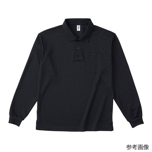 ポケット付き長袖アクティブポロシャツ ブ