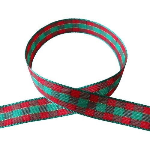 チェックリボン 15mm×10m col