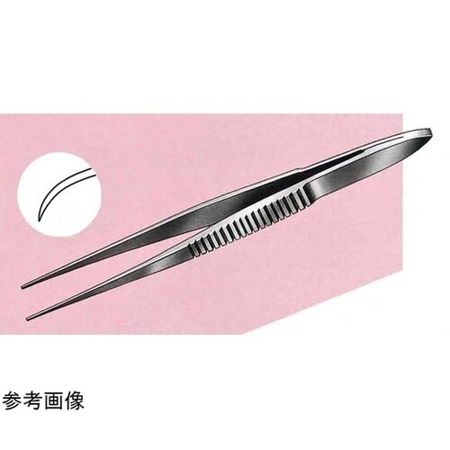 極先細無鈎ピンセット 反型 125mm