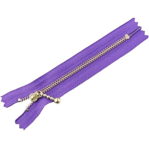 玉付ファスナー 金具・ゴールド 12cm