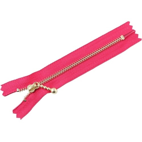 玉付ファスナー 金具・ゴールド 12cm
