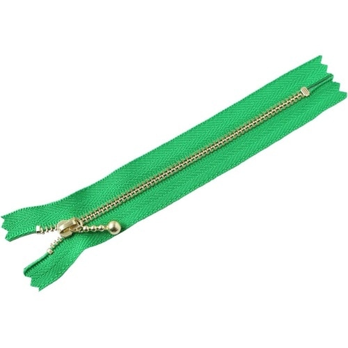 玉付ファスナー 金具・ゴールド 14cm