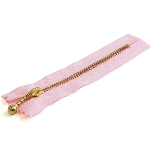 玉付ファスナー 金具・ゴールド 16cm