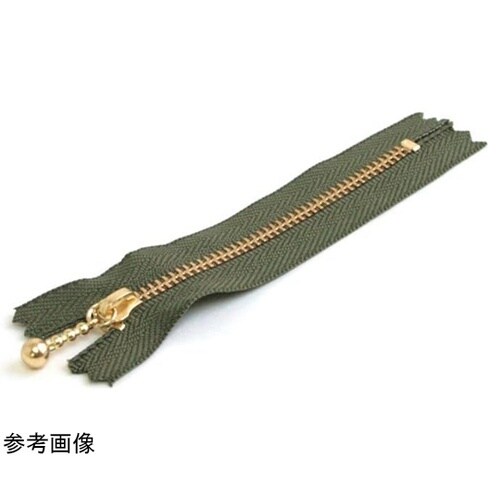 玉付ファスナー 金具・ゴールド 18cm