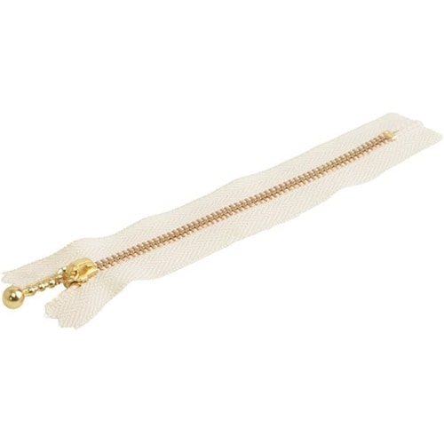 玉付ファスナー 金具・ゴールド 30cm