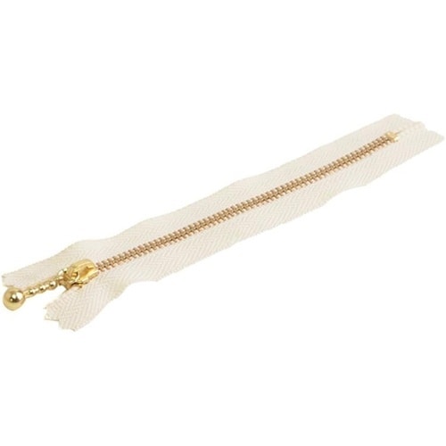 玉付ファスナー 金具・ゴールド 40cm