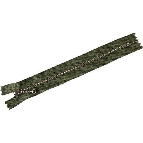 玉付ファスナー 金具・シルバー 16cm