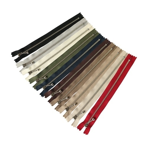 玉付ファスナー 金具・シルバー 25cm