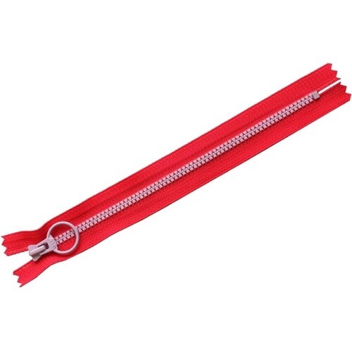 コンビファスナー 20cm レッド×パー