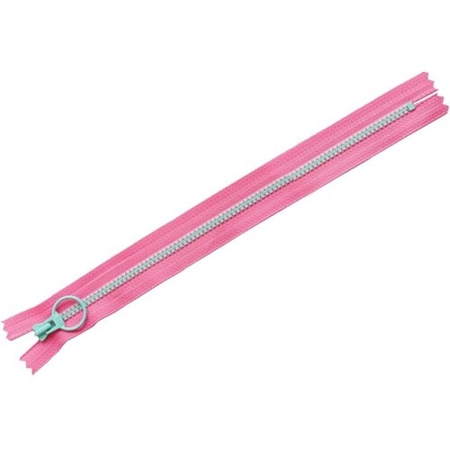 コンビファスナー 25cm ピンク×ライ