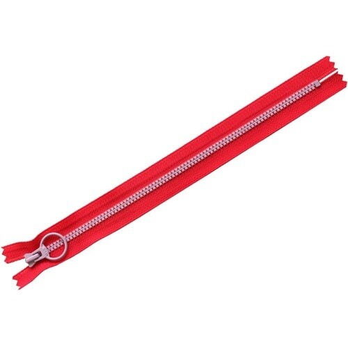 コンビファスナー 25cm レッド×パー