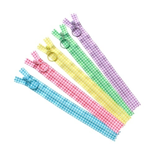 チェック柄プリントファスナー 20cm
