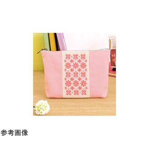 こぎん刺しキット 切り替えポーチ ピンク