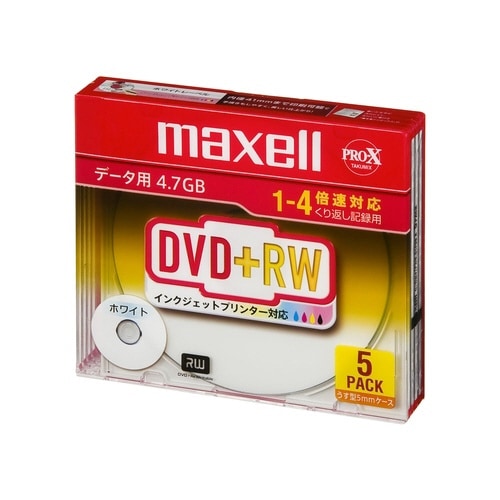 データ用DVD+RW 4倍速 IJ対応(5枚入)