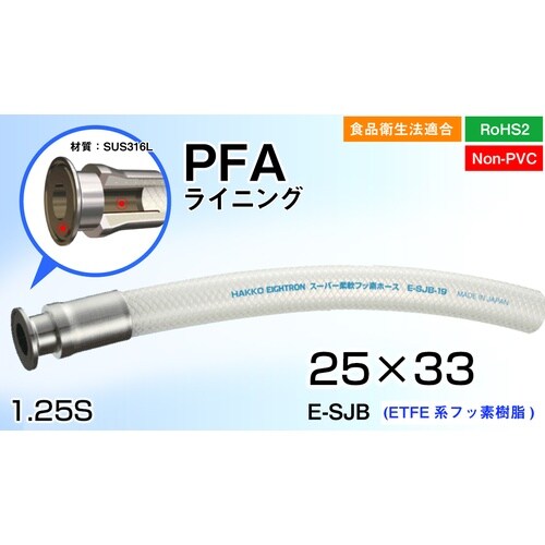 スーパ柔軟フッ素ホース PFAライニング 片側フェ