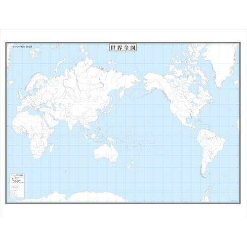 新全図マグネットシート白板 世界