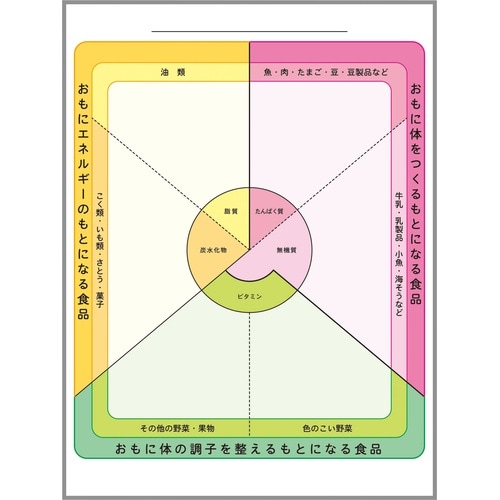 6つの基礎食品群カラーボード 90×120cm