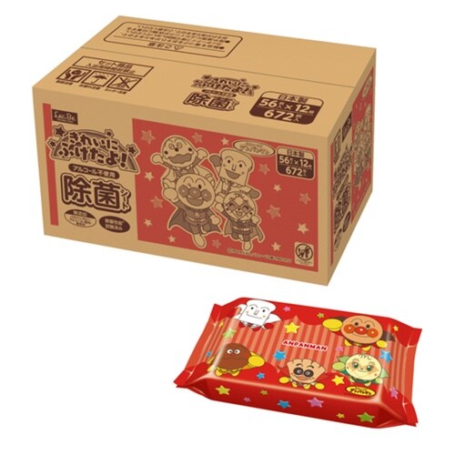 除菌シート ノンアルコール 56枚×12個組