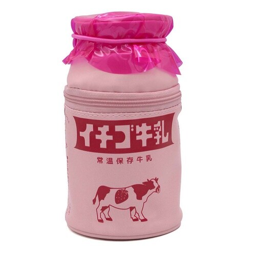 ペンケース みみちゃん堂 牛乳瓶ポーチ イチゴ