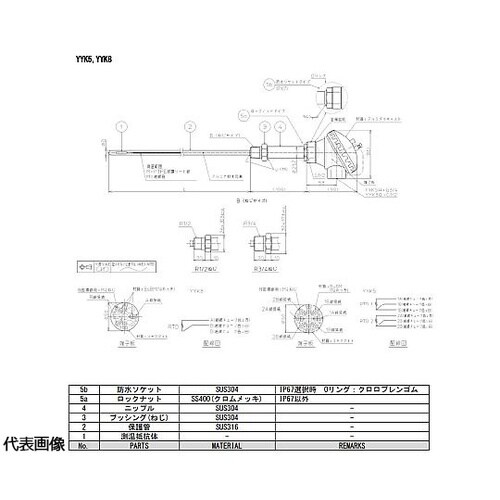 白金測温抵抗体、熱電対 YYKー YYK