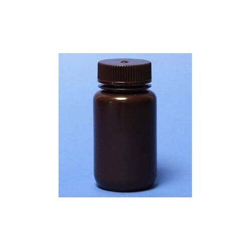 液体用・粉末用 蓋付き口広ボトル(黄褐色