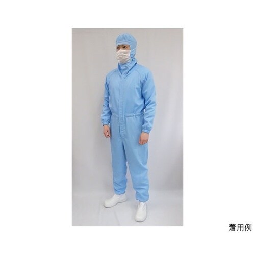 快適ドライフィール フード一体続き服(青