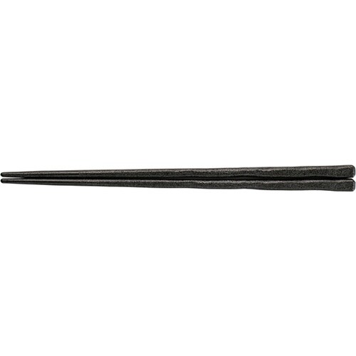 PBT22.8cm 荒彫先太箸 黒乾漆