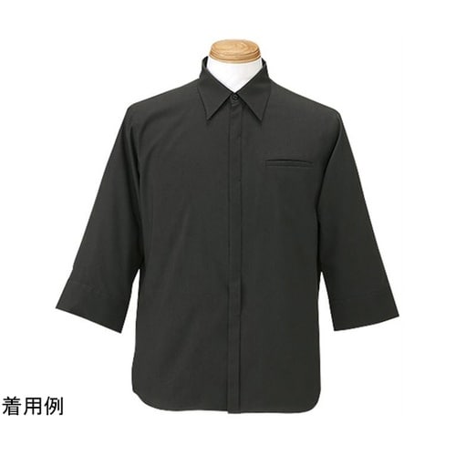 メンズ七分袖シャツ(ブラック) 3L 1