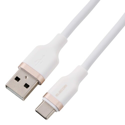 USB−A−Cケーブル シリコン 1m 3A 白