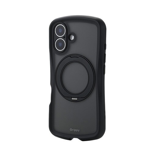 iPhone16 ケース Grippy 回転 黒