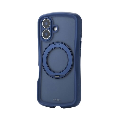 iPhone16 ケース Grippy 回転 紺
