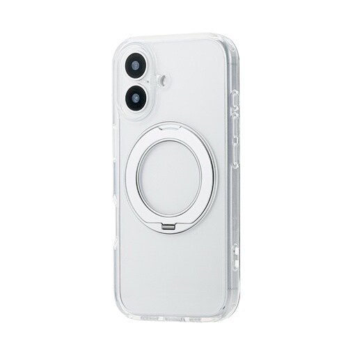 iPhone17 ハイブリッドケース 回転 銀