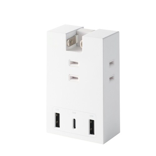 電源タップ USB直挿し コンセント3口 白