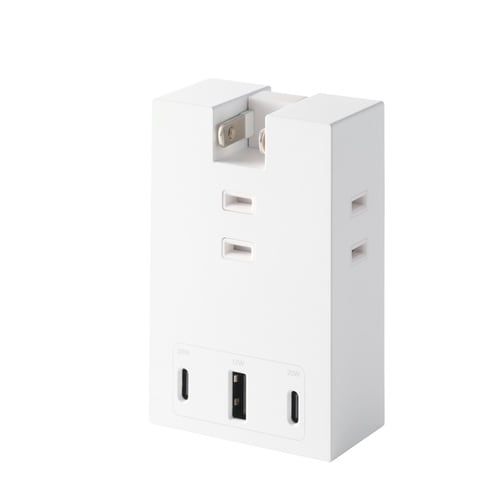 電源タップ USB直挿し コンセント3口 白