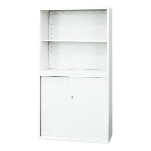 オープン引戸書庫セット2段 800×400 WH
