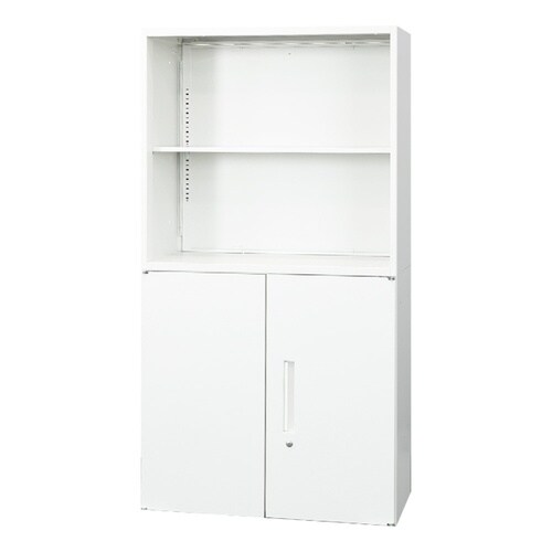 オープン両開書庫セット2段 800×400 WH