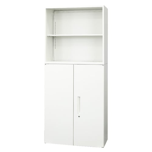 オープン2段両開書庫3段セット800×400 WH