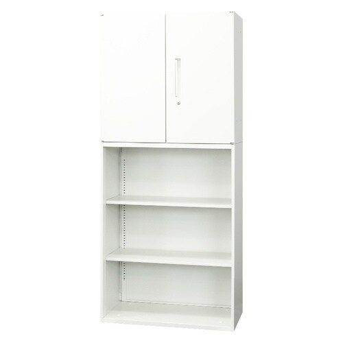 両開2段オープン書庫3段セット800×400 WH