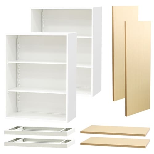 オープン書庫3段カウンター1650 WH/天板NA
