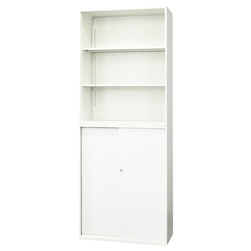 オープン引戸書庫セット3段 800×400 WH