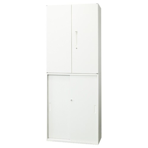 両開引戸書庫セット3段 800×400 WH