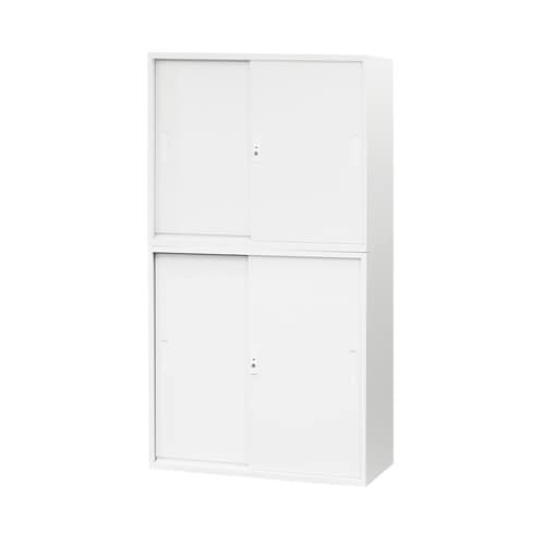 引戸書庫2段3段 H1630 セット ホワイト