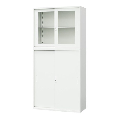 アクリル引戸書庫2段引戸書庫3段セットWH 880