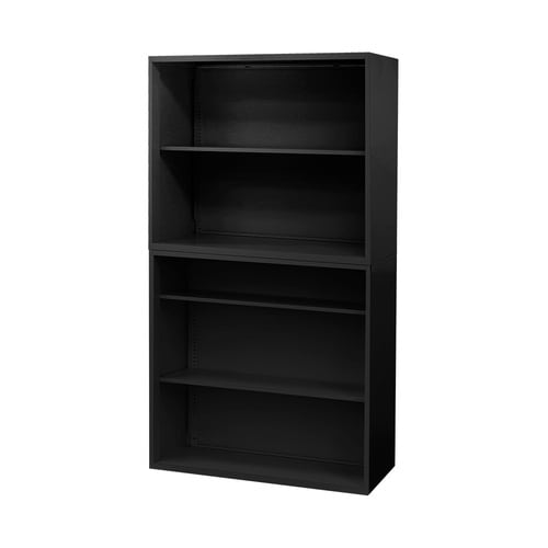 オープン書庫2段3段 H1630 セット ブラック